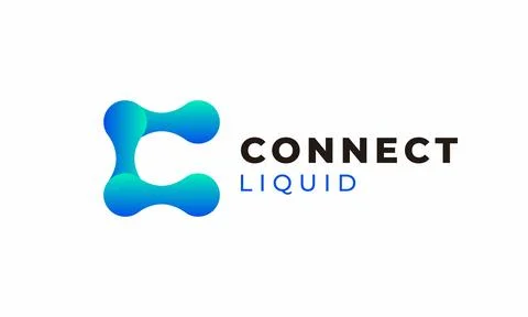 Logo vector letter C connection concept blue color minimalist design techno.. Stock Illustration