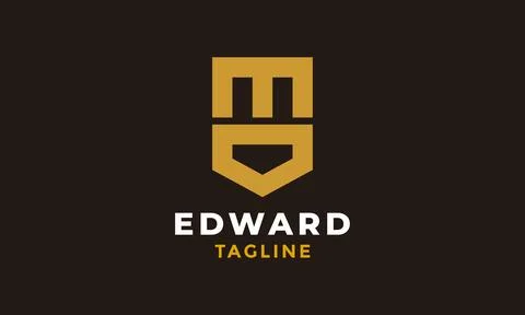 Logo vector letter E and D simple design and minimalis Stock Illustration