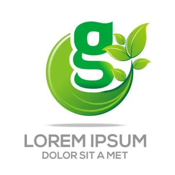 Logo Vector Letter G Design Element Eco Leaves Illustrazione stock