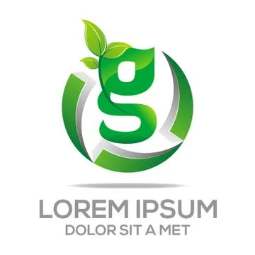 Logo Vector Letter G Design Element Eco Leaves Stock Illustration