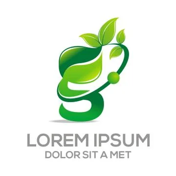 Logo Vector Letter G Design Element Eco Leaves Stock Illustration
