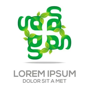 Logo Vector Letter G Design Element Eco Leaves Stock Illustration