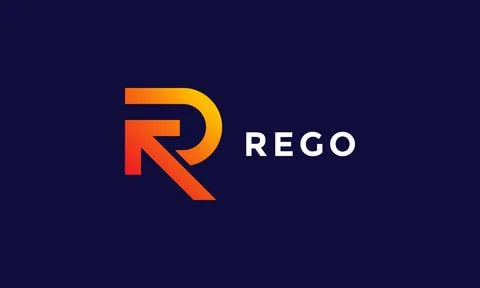 Logo vector letter R arrow Up minimalist design, simple, alphabet logotype .. Stock Illustration