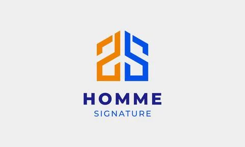 Logo vector letter S house concept minimalist logotype design Stock Illustration