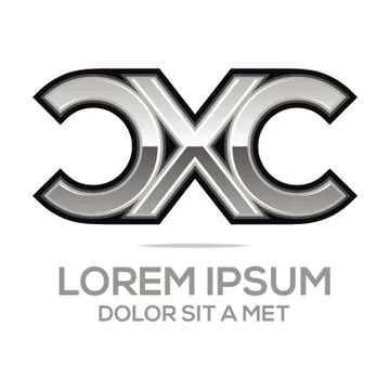 Logo Vector Letter XC Combination icon Design Stock Illustration