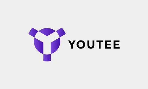Logo vector letter Y circle blue minimalist design logotype alphabet concep.. Stock Illustration