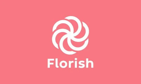 Logo vector minimalism flowers link connection nature concept ecology envir.. Stock Illustration