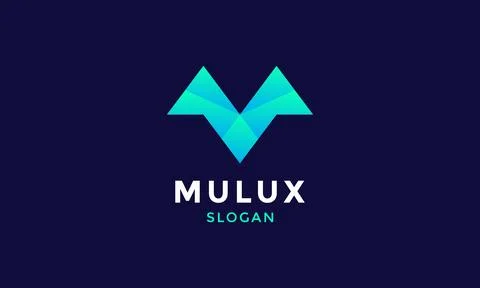 Logo vector minimalist alphabet arrow flame blue logotype Illustrazione stock