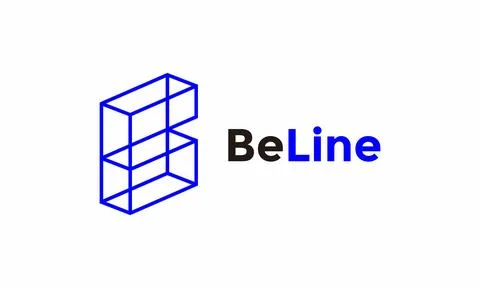 Logo vector minimalist concept blue line simple square Stock Illustration