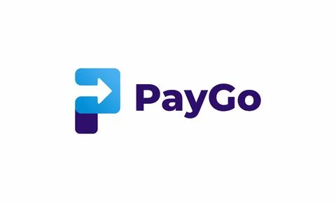Logo vector minimalist concept wallet service technology Stock Illustration