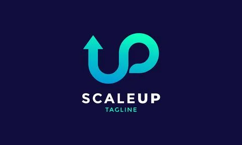 Logo vector minimalist design arrow up concept blue color Illustrazione stock