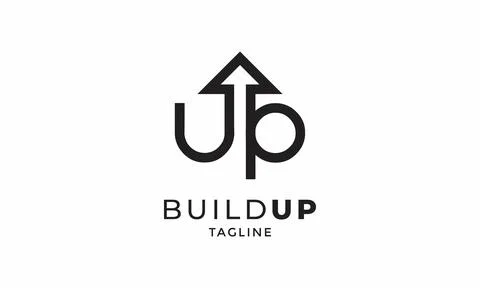 Logo vector minimalist design arrow up concept blue color business corporat.. Illustrazione stock