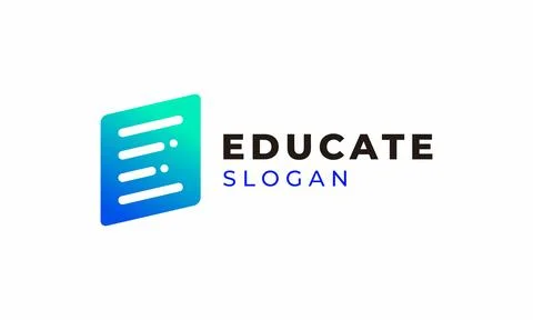 Logo vector minimalist design education library school books concept read i.. Stock Illustration