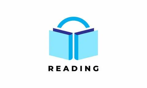Logo vector minimalist design education library school books concept read i.. Illustrazione stock