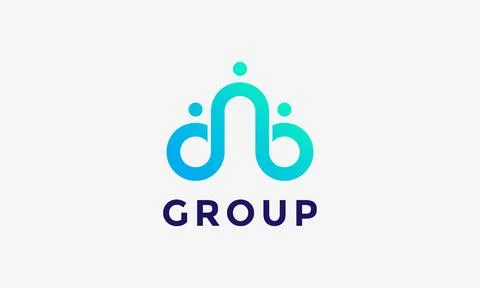 Logo vector minimalist design link connection teamwork group partnership so.. Stock Illustration