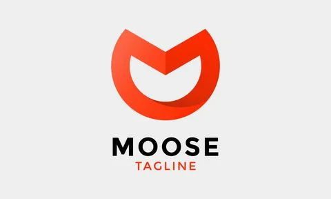 Logo vector minimalist design red color creative brand half circle concept Stock Illustration