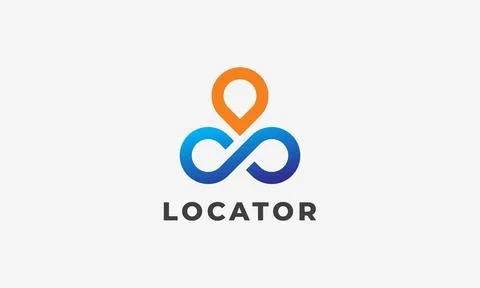 Logo vector minimalist design sign location concept pin map symbol position Stock Illustration