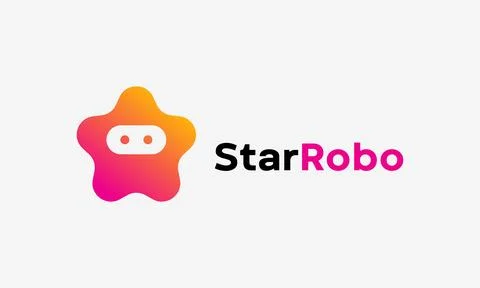 Logo vector minimalist star concept human robotic technology system science.. Stock Illustration