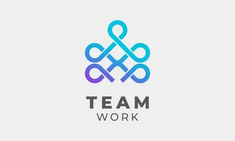 Logo vector minimalist unity network team together group connection Stock Illustration