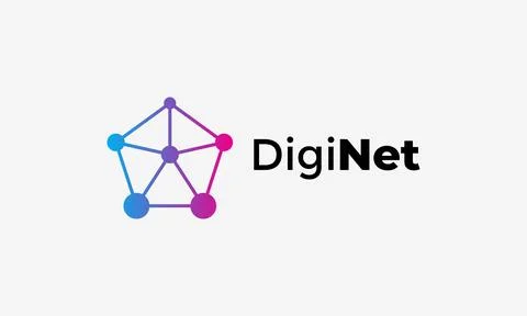 Logo vector pentagon technology blue concept global network digital web sys.. Stock Illustration