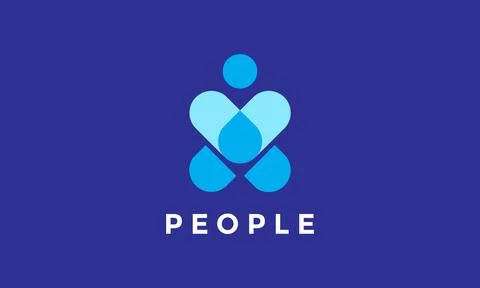 Logo vector people love concept minimalism concept human identity symbol Stock Illustration