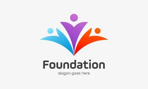 Logo vector people solid teamwork symbol group solution strategy heart netw.. Stock Illustration