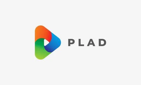 Logo vector play button arrow concept symbol icon player digital start stop.. Stock Illustration