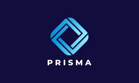 Logo vector prisma diamond blue color concept minimalism creative modern styl Stock Illustration