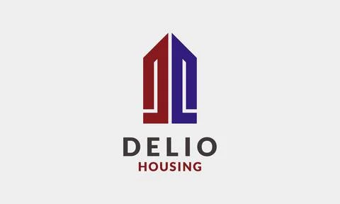 Logo vector red blue property secure modern illustration Illustrazione stock