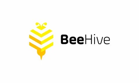 Logo vector shield honey minimalist design safety home bee honeycomb life a.. Stock Illustration