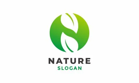 Logo vector simple design natute leaves and minimalis Stock Illustration