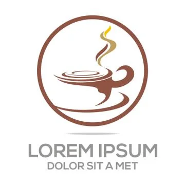 Logo Vector Sketch of Coffe Cup Chocolate Granule Illustrazione stock
