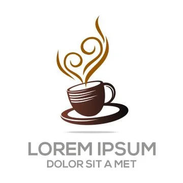 Logo Vector Sketch of Coffe Cup Chocolate Granule Stock Illustration