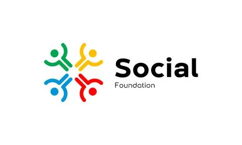 Logo vector social people solid teamwork symbol group solution strategy hea.. Stock Illustration