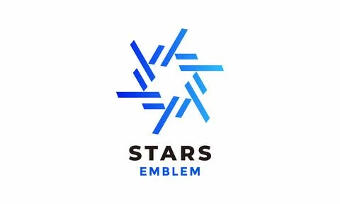 Logo vector star line blue color minimalist concept design Stock Illustration