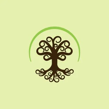 Logo. Vector. Tree. Green. Stock Illustration