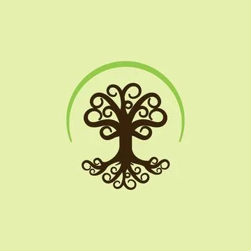 Logo. Vector. Tree. Green. Stock Illustration