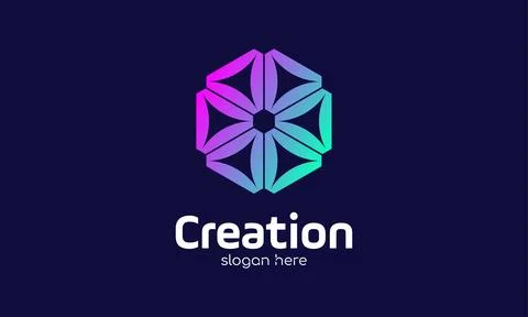 Logo vector triangle hexagonal formation symbol network connection communic.. Illustrazione stock