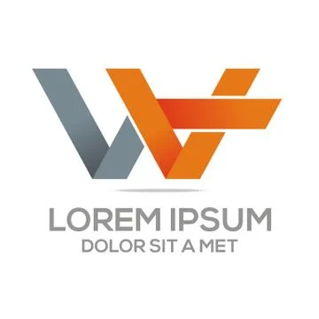 Logo Vector W Lettermark Abstract Business Illustrazione stock