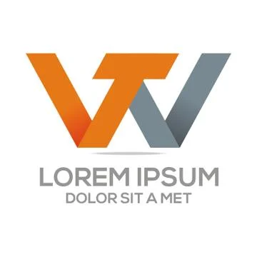 Logo Vector W Lettermark Abstract Business Stock Illustration