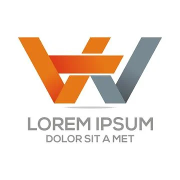 Logo Vector W Lettermark Abstract Business Stock Illustration