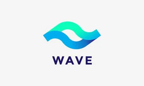 Logo vector wave water liquid beach nature design minimalist concept typograp Illustrazione stock