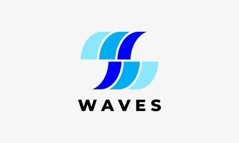 Logo vector wave water liquid beach nature design minimalist concept typograp 스톡 일러스트