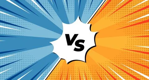 Logo of versus. Letters VS on background in comics style for sports and fight Stock Illustration