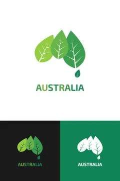 Logo in View of the Contour map of Australia Stock Illustration