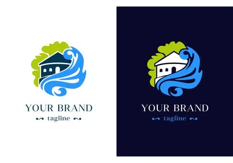 The logo for the villa on the shore. Stock Illustration