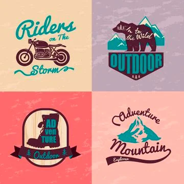 Logo vintage outdoor theme, vector sign &amp; symbol Stock Illustration