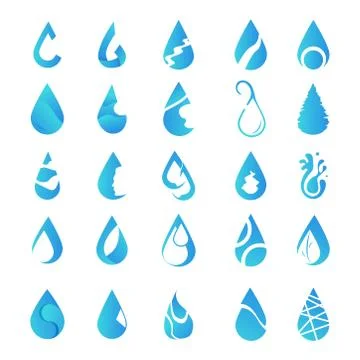 Logo water collection design vector graphic twenty-five style Stock Illustration