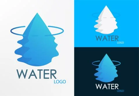 Logo water half wave Stock Illustration