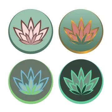 Logo water lily set Stock Illustration